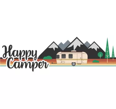 Wohnmobil Aufkleber happy camper - TenStickers