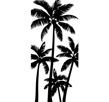 Folie Duschkabine Palmen Silhouette - TenStickers