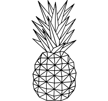 Wandtattoo küche ananas geometrisch skizze - TenStickers