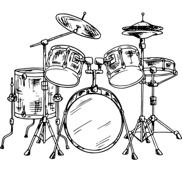 Schlagzeug Rock Wandtattoo Jugendzimmer - TenStickers