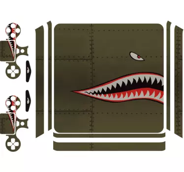 Origineller Aufkleber Hai Zähne Flugzeug Nose Art - TenStickers