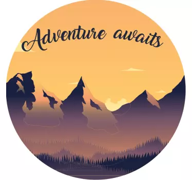 Laptop Sticker Reise Adventure awaits Landschaft - TenStickers