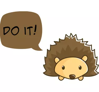 Laptop Aufkleber Tier DO IT Igel - TenStickers