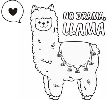 No Drama Llama Laptop Sticker - TenStickers