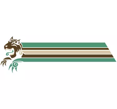 Wandtattoo Ornament Campingvan Linien Wolf - TenStickers