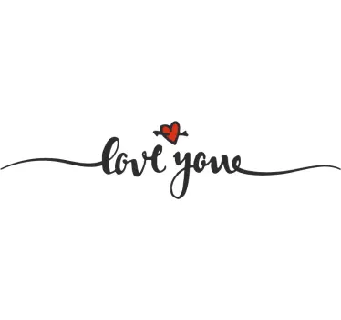 Wandtattoo Jugendzimmer Love you Liebe Herz - TenStickers