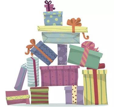 Geschenke Stapel Wandtattoo - TenStickers