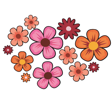 Wohnmobil aufkleber fröhliche bunte blumen - TenStickers