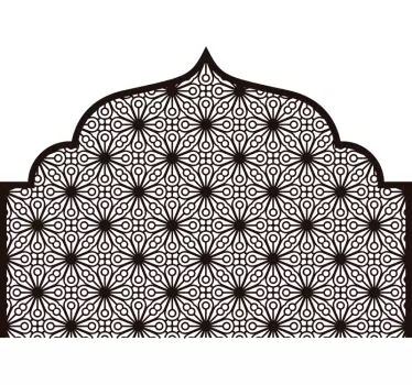 Wandtattoo Bett Monochrome Geometrie Arabisch - TenStickers