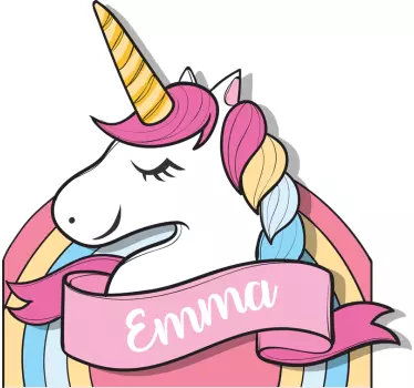 Wandtattoo Kinderzimmer süßes Einhorn mit Namen - TenStickers