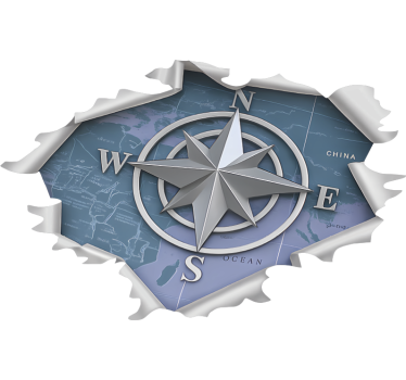 Wohnmobil aufkleber 3d effekt kompassrose - TenStickers