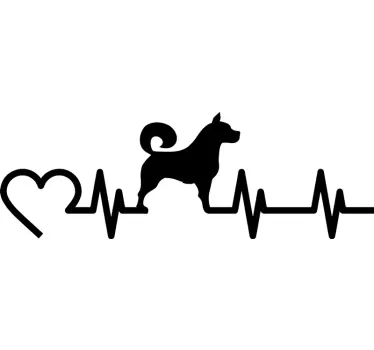 Elektrogramm Herz Hund Autoaufkleber - TenStickers