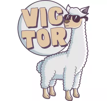 Wandtattoo kinderzimmer cooler lama charakter - TenStickers