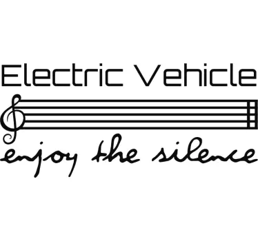 Elektroauto Silence Text Autoaufkleber - TenStickers
