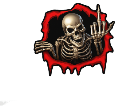 Autoaufkleber gruseliges 3d skelett - TenStickers