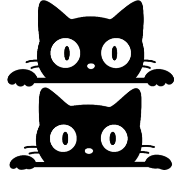 Autoaufkleber süße katzen zwillinge - TenStickers