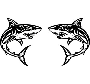 Bootsaufkleber tribal hai - TenStickers