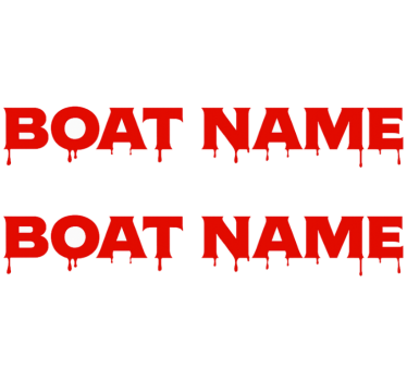 Bootsaufkleber mit tropfendem bootsnamen - TenStickers