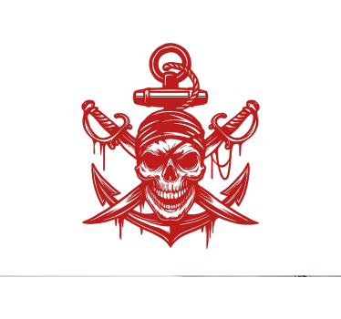 Bootsaufkleber rotes piratenschädelmotiv - TenStickers