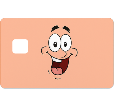 Kreditkarte aufkleber mit cartoon charakter lächeln - TenStickers
