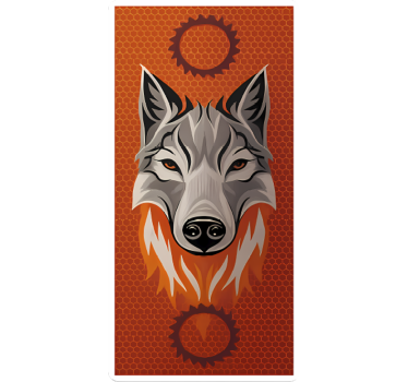 Fahrrad aufkleber orange wolf alpha - TenStickers