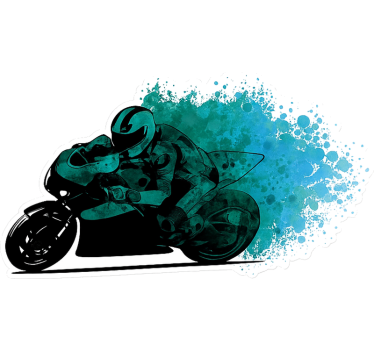 Motorrad folie azure splash fahrer - TenStickers