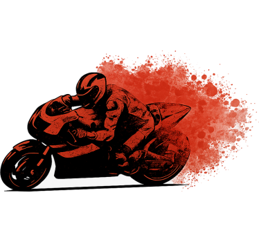 Motorrad folie roter spritzfahrer - TenStickers