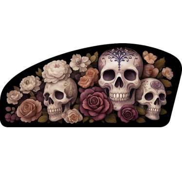 Motorrad aufkleber totenkopf mit toter rose - TenStickers