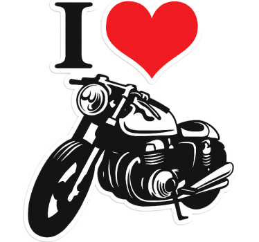Motorrad aufkleber ich liebe motorräder - TenStickers