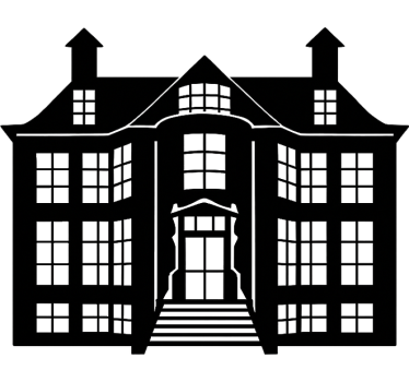 Fensteraufkleber umriss eines historischen hauses - TenStickers