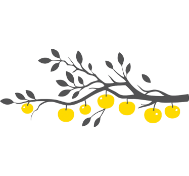 Wandtattoo küche gelber obstbaum - TenStickers