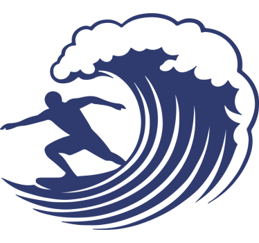 Wohnmobil aufkleber welle und surfer - TenStickers
