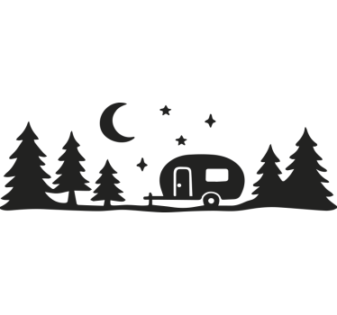 Wohnmobil aufkleber wald und nachthimmel - TenStickers