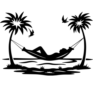 Wohnmobil aufkleber strandleben hängematte - TenStickers
