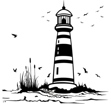 Fensteraufkleber küstenleuchtturm szene - TenStickers