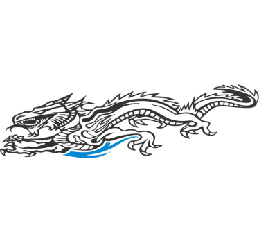 Autoaufkleber umreißender wilder drache - TenStickers