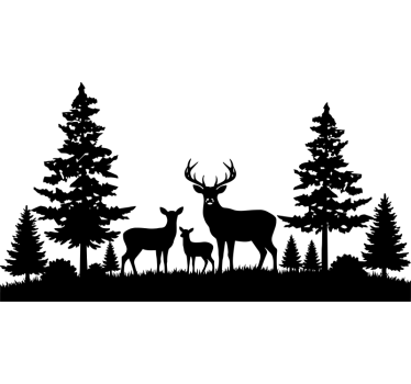 Wohnmobil aufkleber familie von waldhirschen - TenStickers