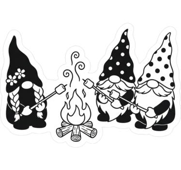 Wohnmobil aufkleber fröhliche lagerfeuer zwerge - TenStickers