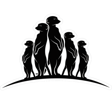 Wohnmobil aufkleber neugierige erdmännchen familie - TenStickers