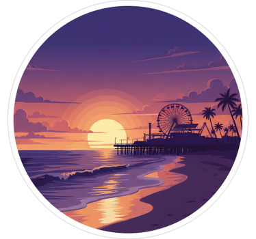 Laptop aufkleber küstenlila sonnenuntergang szene - TenStickers