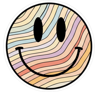 Laptop aufkleber mit psychedelischem smiley gesicht - TenStickers