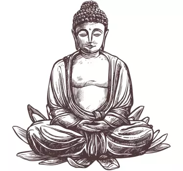 Buddha Zeichnung Laptop Sticker - TenStickers