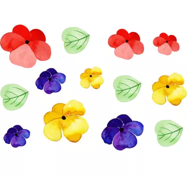 Farbenfrohe Blumen Fahrrad Aufkleber - TenStickers