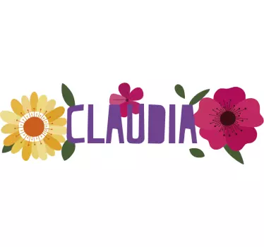 Blumen und Namen Fahrrad Aufkleber - TenStickers