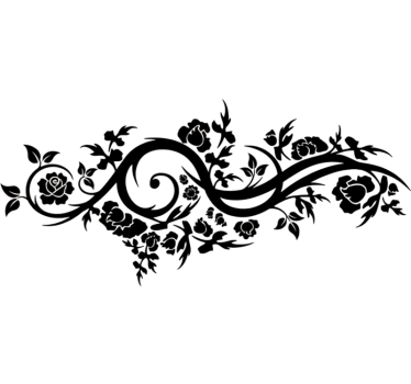 Autoaufkleber mit künstlerischen rosenranken - TenStickers