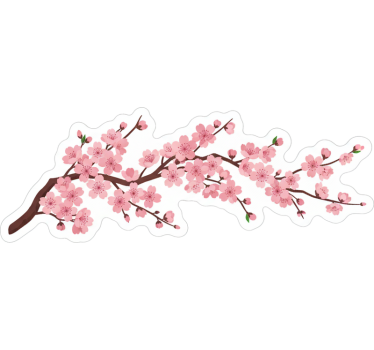 Autoaufkleber japanischer blumenzweig - TenStickers