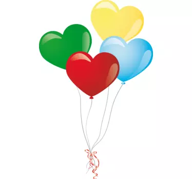 Herz Luftballon Sticker - TenStickers