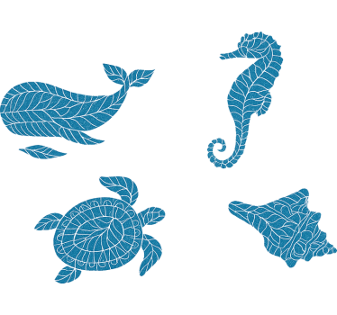 Wandtattoo badezimmer blauer mosaikeffekt unterwasser - TenStickers