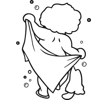 Wandtattoo badezimmer sanft abtrocknen - TenStickers