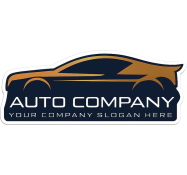 Personalisierter aufkleber auto firmenschild gold - TenStickers